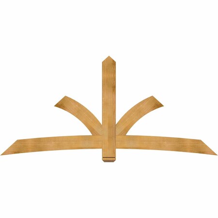 Ekena Millwork Davenport Rough Sawn Timber Gable Bracket, Western Red Cedar, 96"W x 44"H x 2"D x 6"F, 11/12 Pitch GBW096X44X0206DAV00RWR